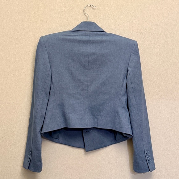 Express Women's Cropped Blue Blazer - Picture 3 of 3